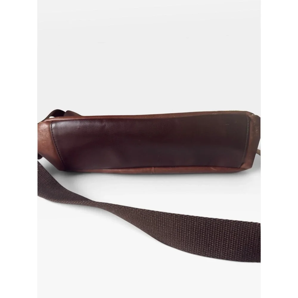 Fossil Evan Commuter Brown Leather Messenger Bag Laptop Briefcase Crossbody